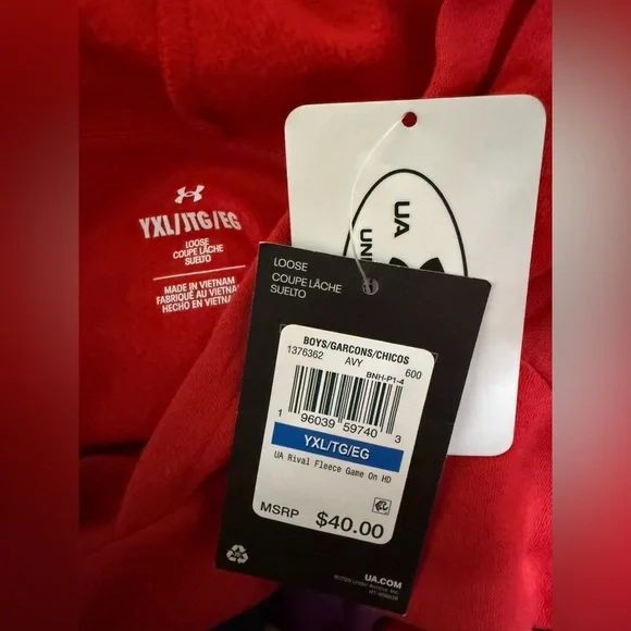 Under Armour Red 'Game On Lock' Hoodie - Picture 4 of 6